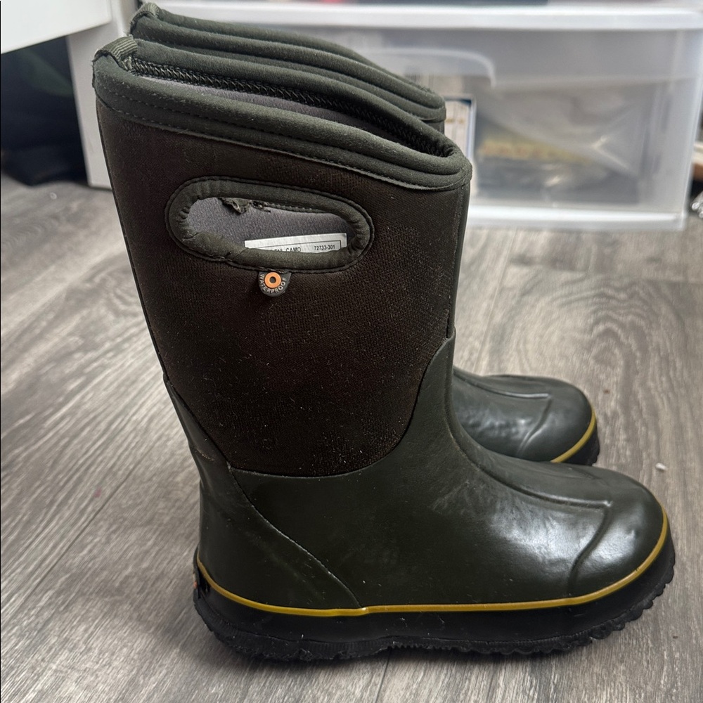 Bogs Kids Dark Green Rain Boots